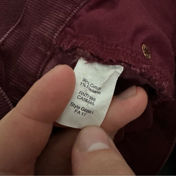 J. Crew Factory Women’s Skinny‎ Corduroy Pants in Red Size 26 - Picture 4 of 7